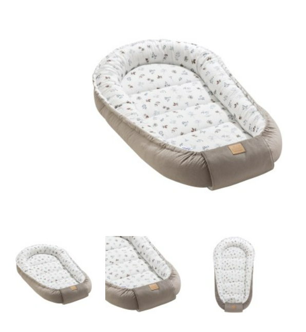 JUKKI Muślinowy Kokon XXL 65 x 120 cm - Simply Nature i Latte Velvet