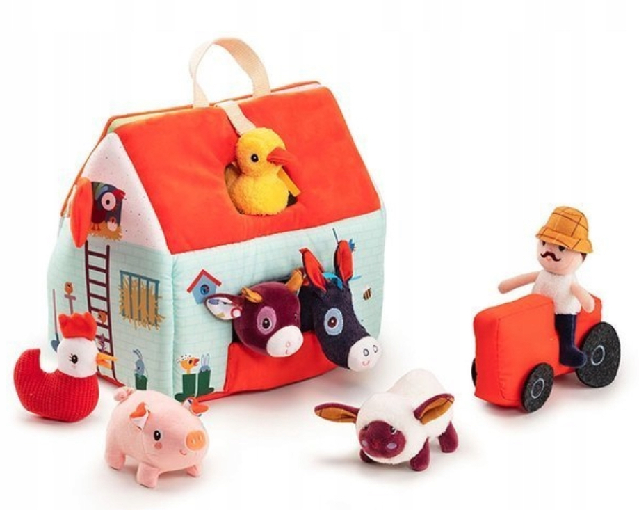 LILLIPUTIENS ROZKŁADANY DOMEK FARMA Z ZABAWKAMI ROLNIK ZWIERZĄTKA